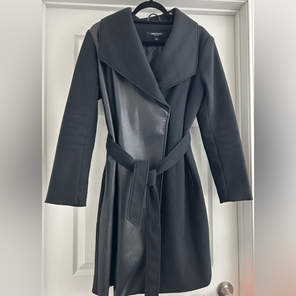 Women’s Faux Leather Mixed Media Coat